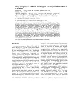 Prolyl Endopeptidase Inhibitors from Syzygium Samarangense (Blume) Merr