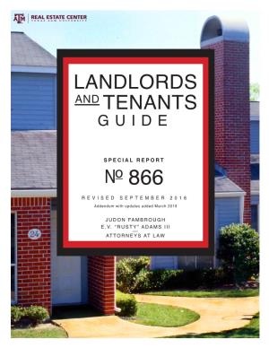 Landlords and Tenants Guide Judon Fambrough Attorney at Law Addendum by E.V