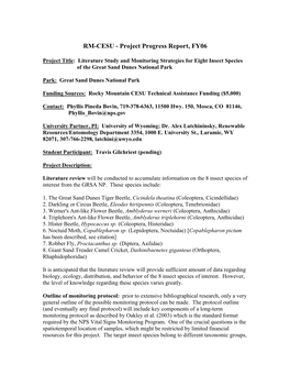 RM-CESU - Project Progress Report, FY06