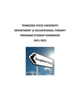 2021-2023 OT Program Student Handbook .Pdf