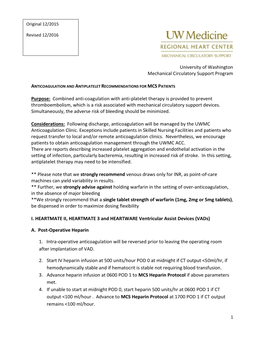 LVAD Anticoagulation Protocol DEC 2016 FINAL