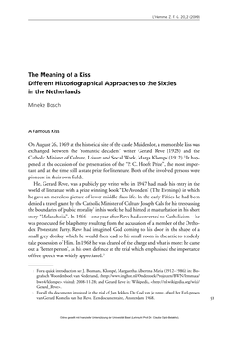 The Meaning of a Kiss Different Historiographical Approaches to the Sixties in the Netherlands