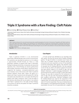 Triple X Syndrome with a Rare Finding: Cleft Palate