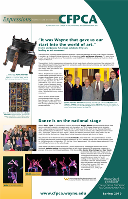 “It Was Wayne That Gave Us Our Start Into the World of Art.” Dance Is on the National Stage