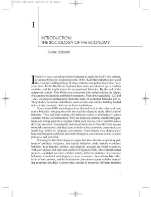 Introduction: the Sociology of the Economy