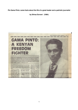 Pio Gama Pinto: Some Facts About the Life of a Great Leader and a Patriotic Journalist