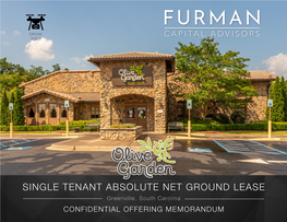 SINGLE TENANT ABSOLUTE NET GROUND LEASE Greenville, South Carolina CONFIDENTIAL OFFERING MEMORANDUM TABLE of CONTENTS EXCLUSIVELY LISTED BY