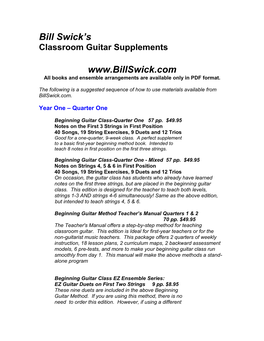 Classroom Guitar Supplements