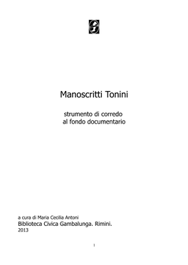 Manoscritti Tonini