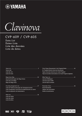 CVP-609/CVP-605 Data List