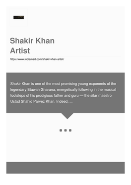 Shakir Khan Artist
