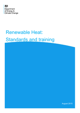 Renewable Heat: Standards and Training