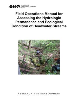 Field Operations Manual for Assessing the Hydrologic Permanence and Ecological Condition of Headwater Streams