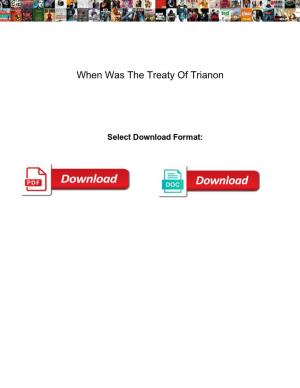 When Was the Treaty of Trianon