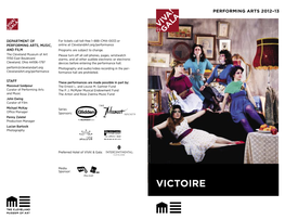 Victoire Welcome to VIVA! & Gala Friday, February 22, 2013 • 7:30 P.M