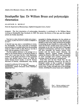Strathpeffer Spa: Dr William Bruce and Polymyalgia Rheumatica