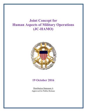 Joint Concept for Human Aspects of Military Operations (JC-HAMO)