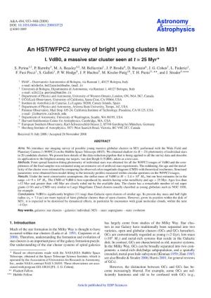 An HST/WFPC2 Survey of Bright Young Clusters in M31 I