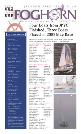 Four Boats from JPYC Finished, Three Boats Placed in 2005 Mac Race