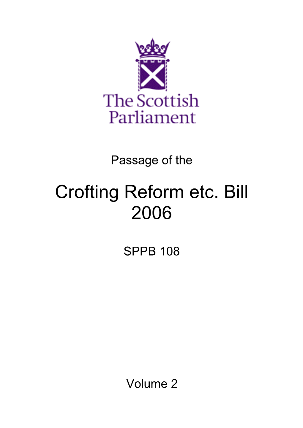 Crofting Reform Etc. Bill 2006