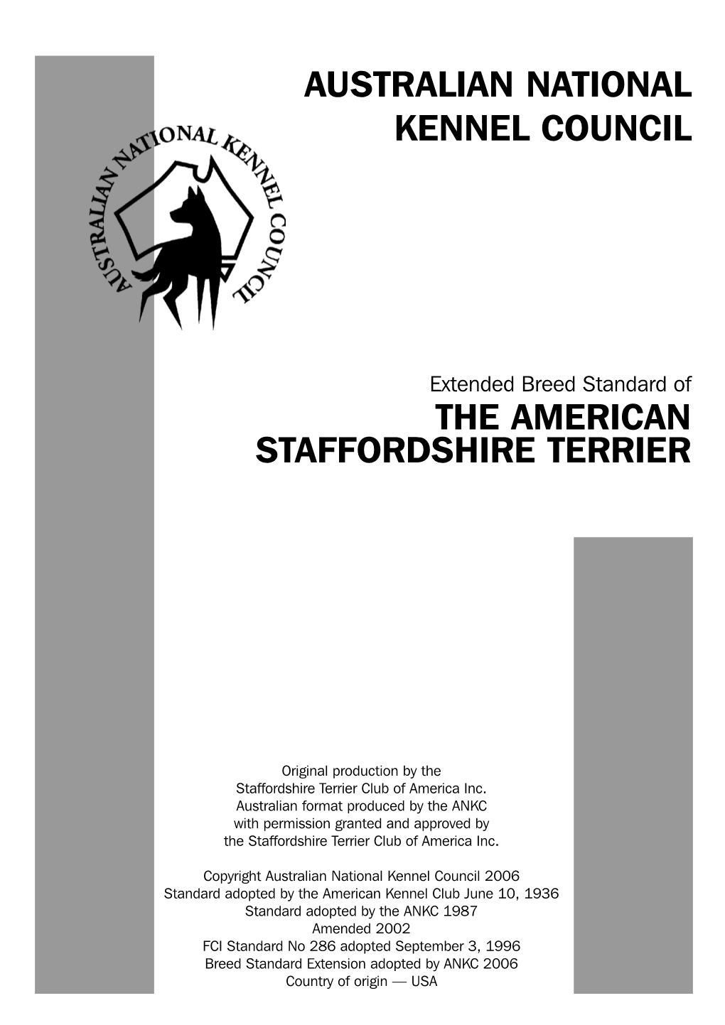 (Extended) Standard for American Staffordshire Terrier