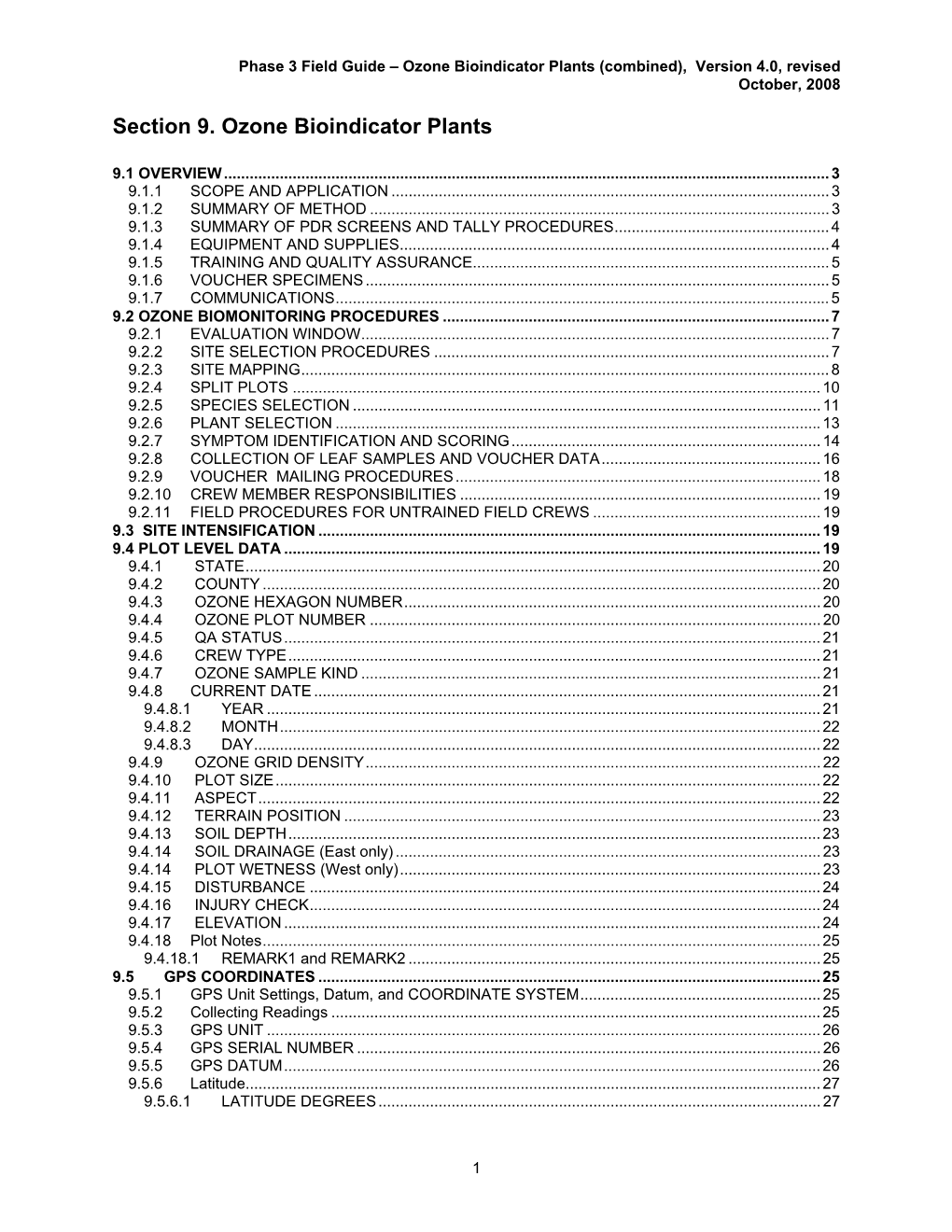 Section 9. Ozone Bioindicator Plants