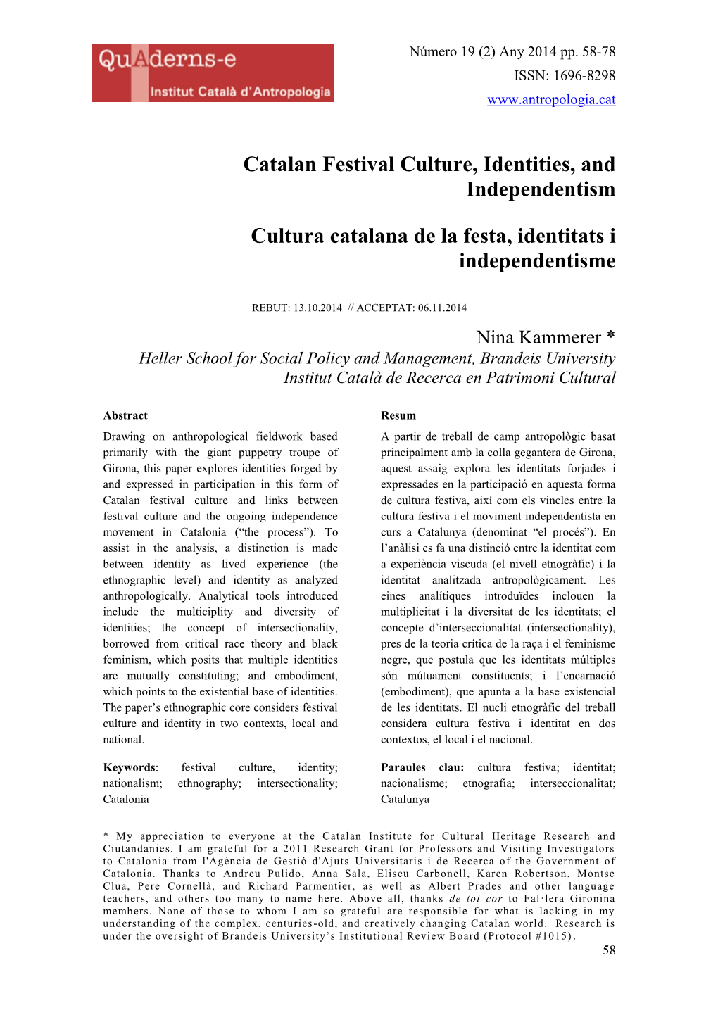 Catalan Festival Culture, Identities, and Independentism