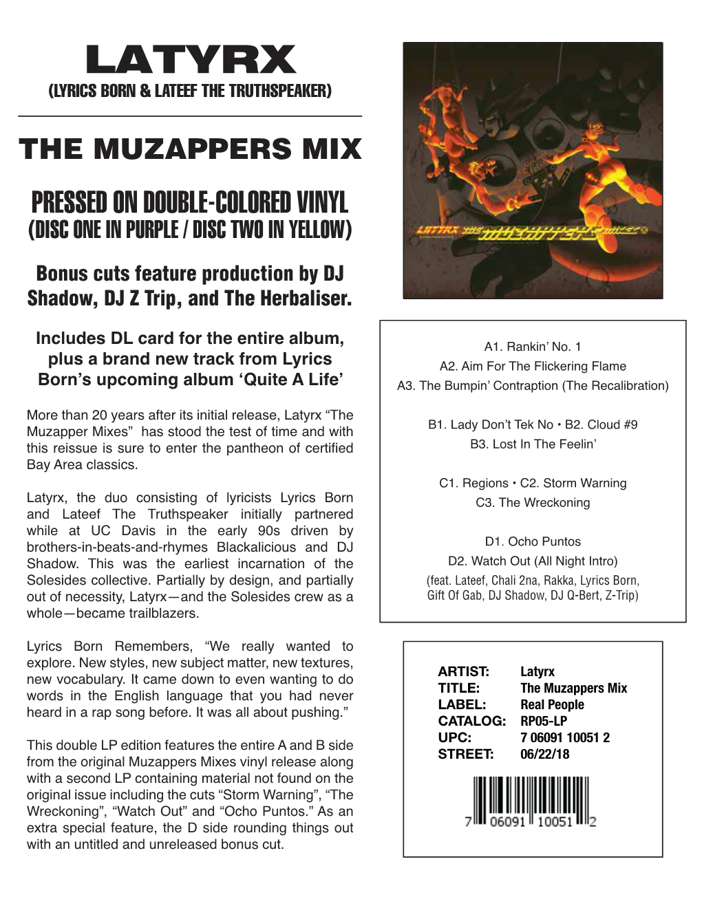 RP 05 LATYRX the Muzappers Mix LP