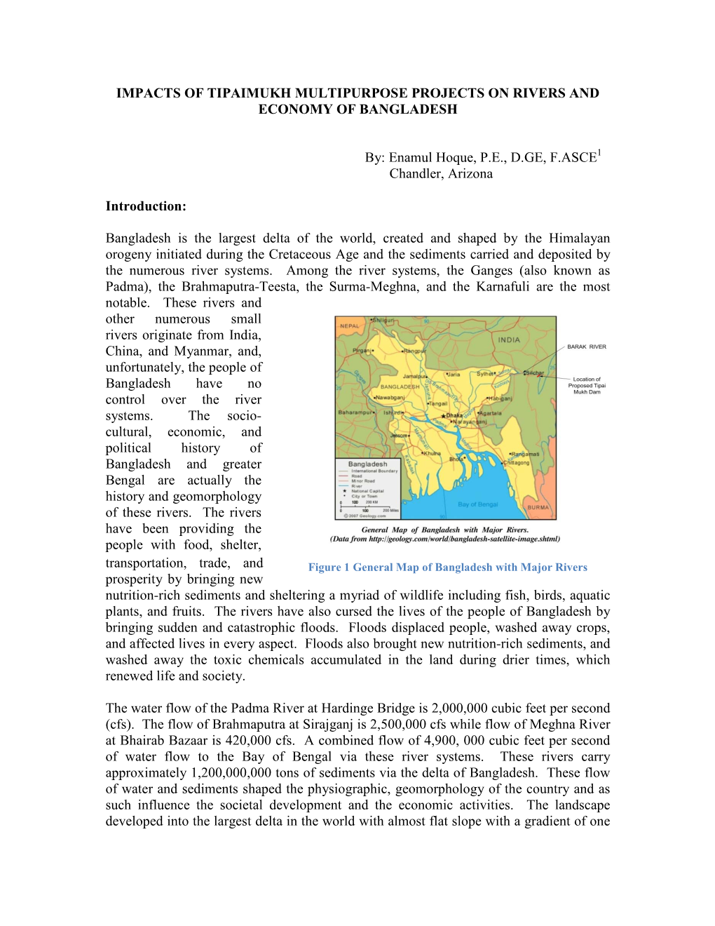 Impacts of Tipaimukh Dam on Bangladesh