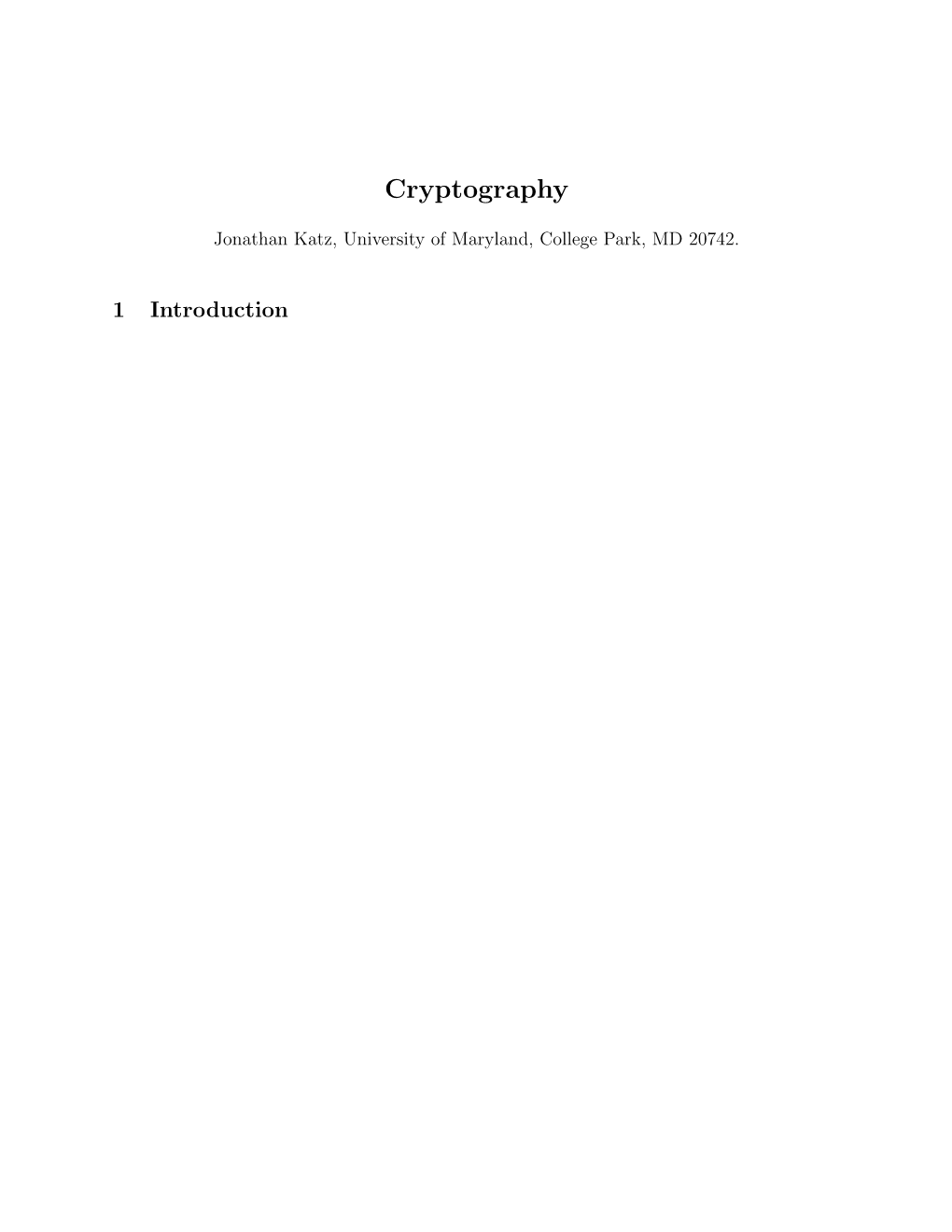 Cryptography