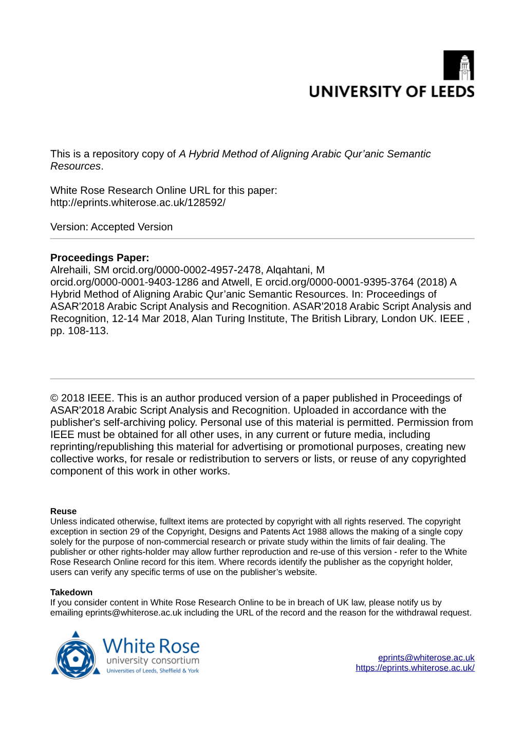 A Hybrid Method of Aligning Arabic Qur'anic Semantic Resources