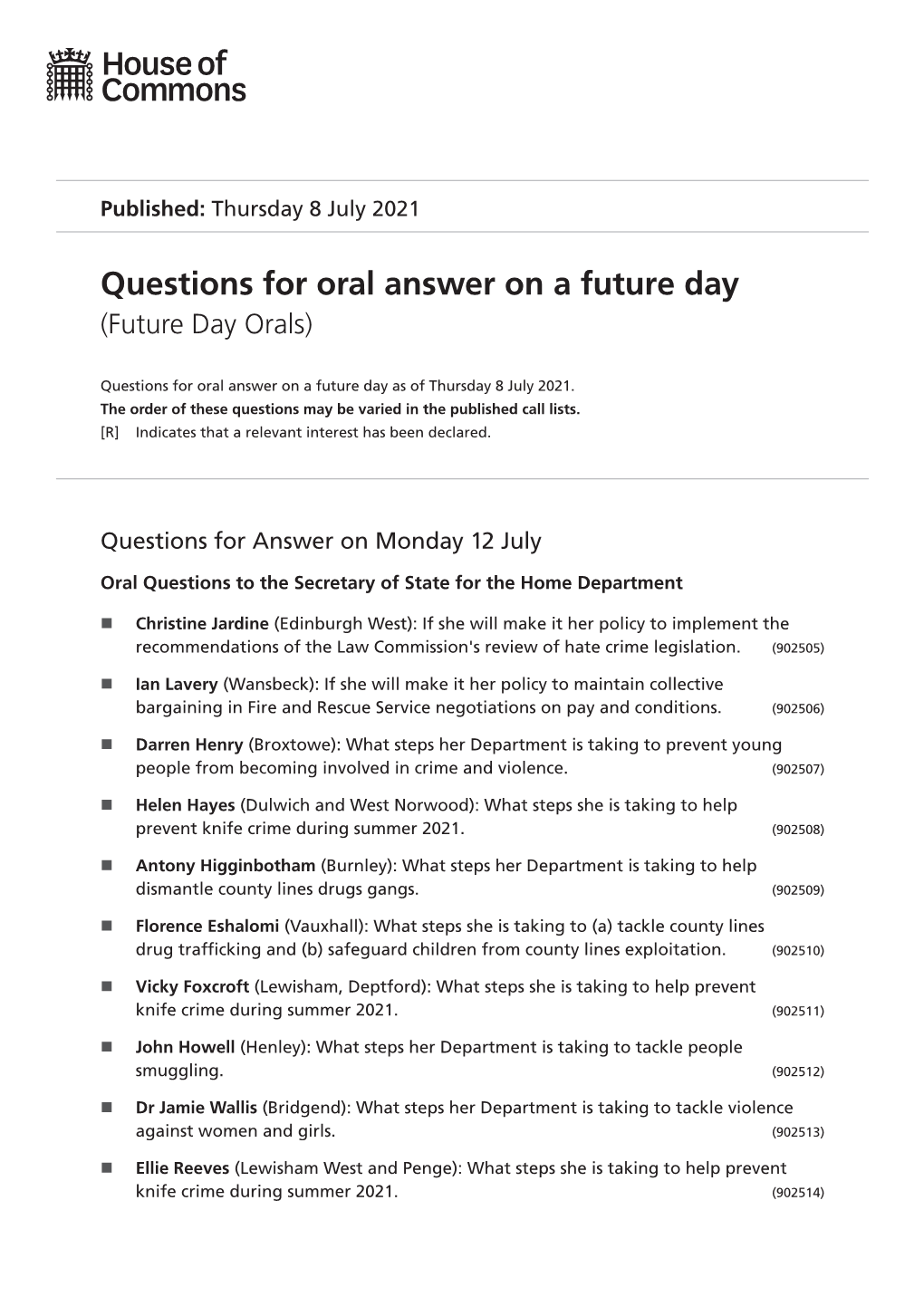 View Future Day Orals PDF File 0.11 MB