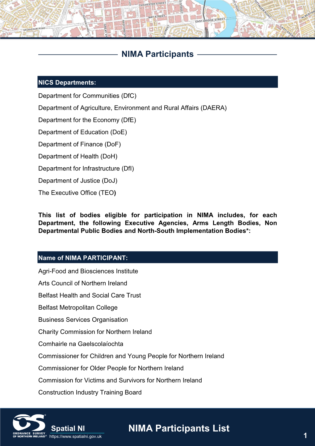 NIMA Participants List 1