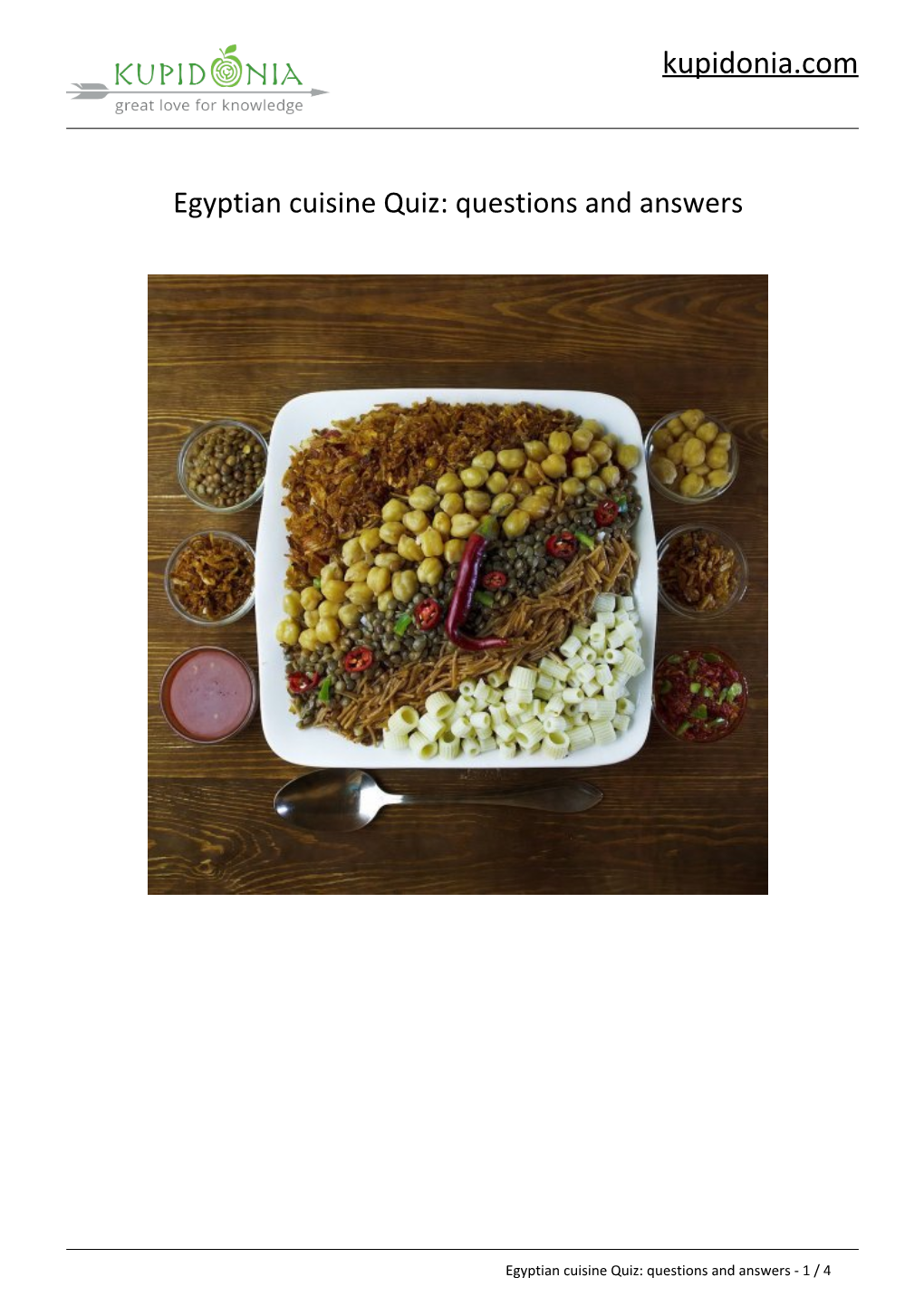 Egyptian Cuisine Quiz: Questions and Answers