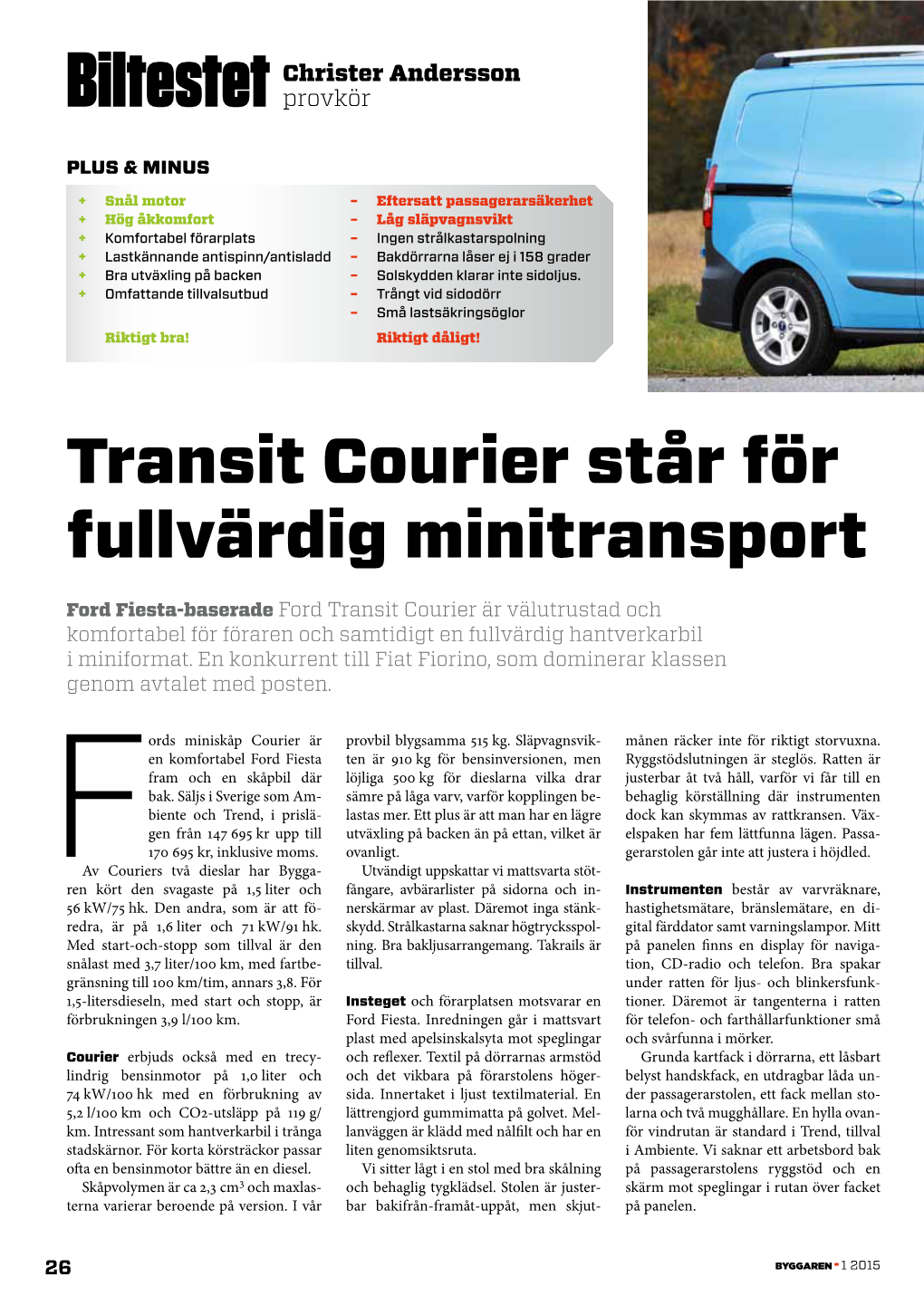 Ford Transit Courier Byggaren Nr 1.2015