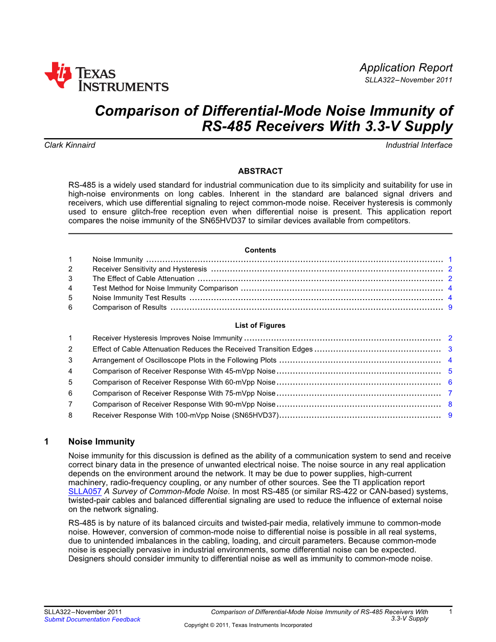 Comparison of RS-485 Differential-Mode Noise Immunity