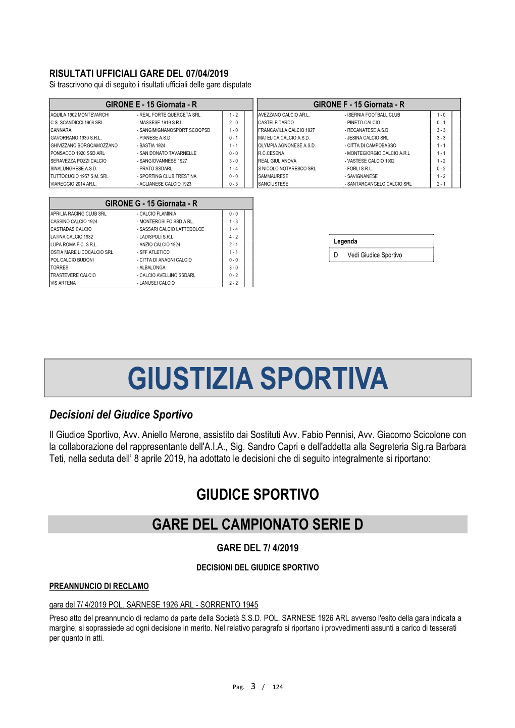 Giustizia Sportiva