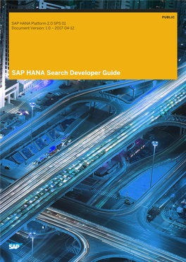 SAP HANA Search Developer Guide Content