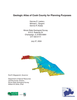 Geologic Atlas of Cook County for Planning Purposes