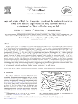 Age and Origin of High Ba–Sr Appinite–Granites at the Northwestern