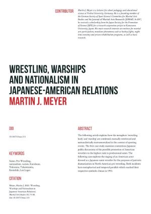 Wrestling, Warships and Nationalism in Japanese-American Relations Martin J