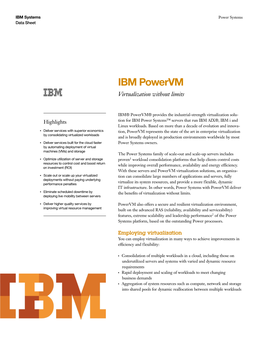 IBM Powervm Virtualization Without Limits