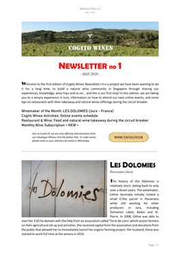NEWSLETTER No 1 - May 2020