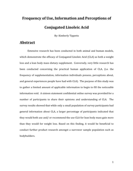 Kimberly Tippetts-Conjugated Linoleic Acid