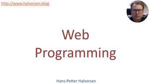Web Programming Overview