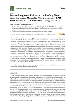 Surface Roughness Estimation in the Orog Nuur Basin (Southern Mongolia) Using Sentinel-1 SAR Time Series and Ground-Based Photogrammetry