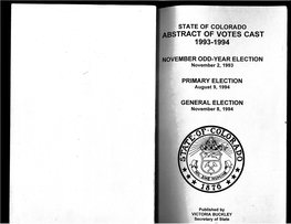 State Election Results, 1993