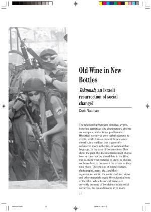 Old Wine in New Bottles Tekumah, an Israeli Resurrection of Social Change? Dorit Naaman