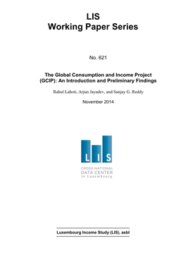 The Global Consumption and Income Project (GCIP): an Introduction and Preliminary Findings