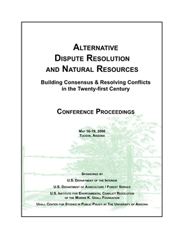 Alternative Dispute Resolution and Natural Resources